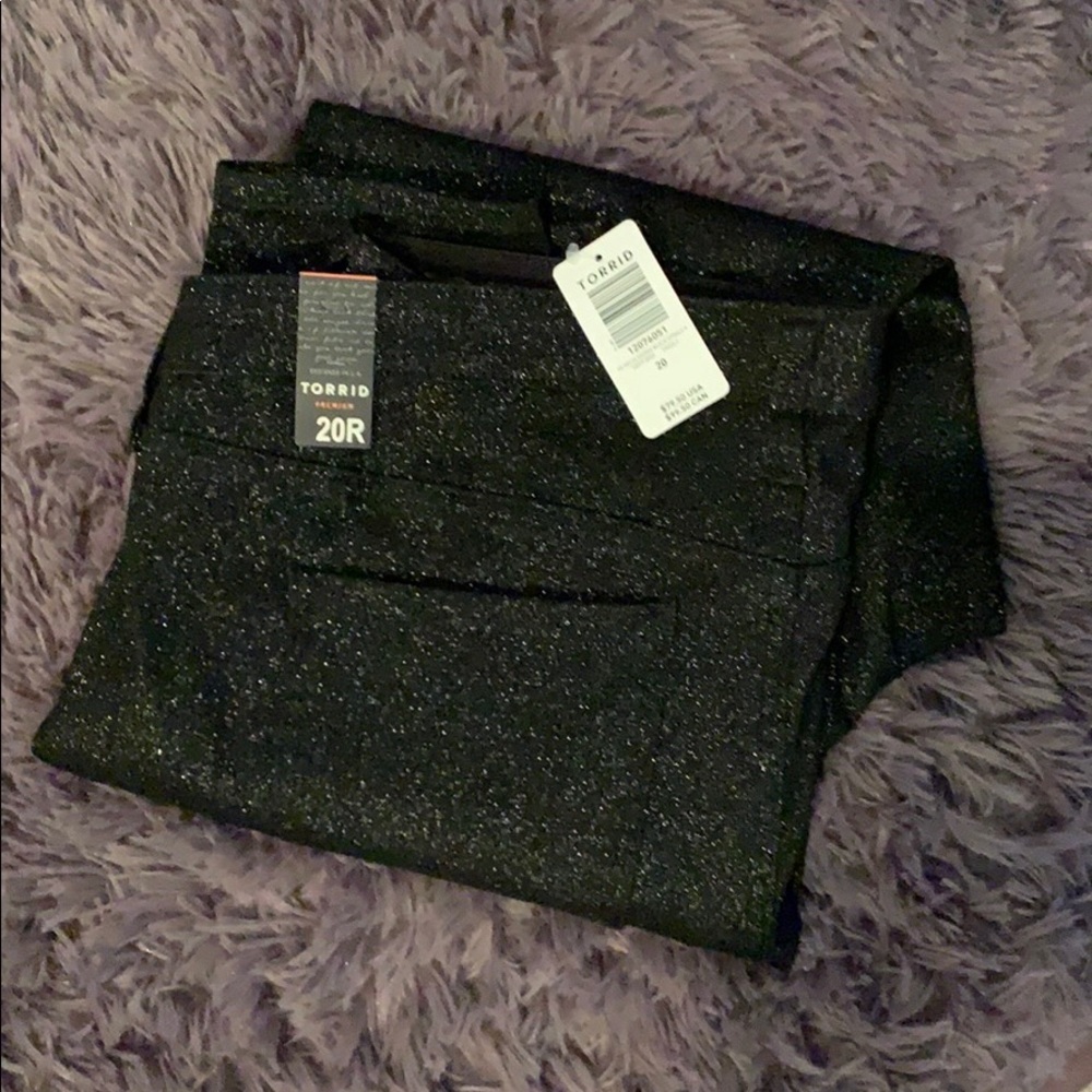 Torrid Sky High Skinny Crop Black Sparkle Jeans